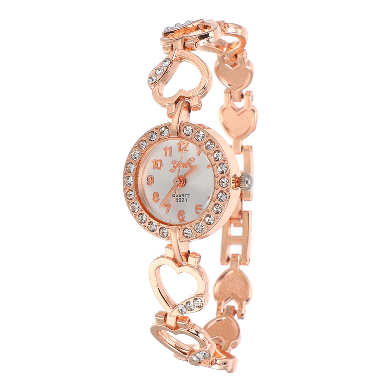 Women'S Accessories To Wear With Watch - Full Rhinestone Heart Women Quartz Watch