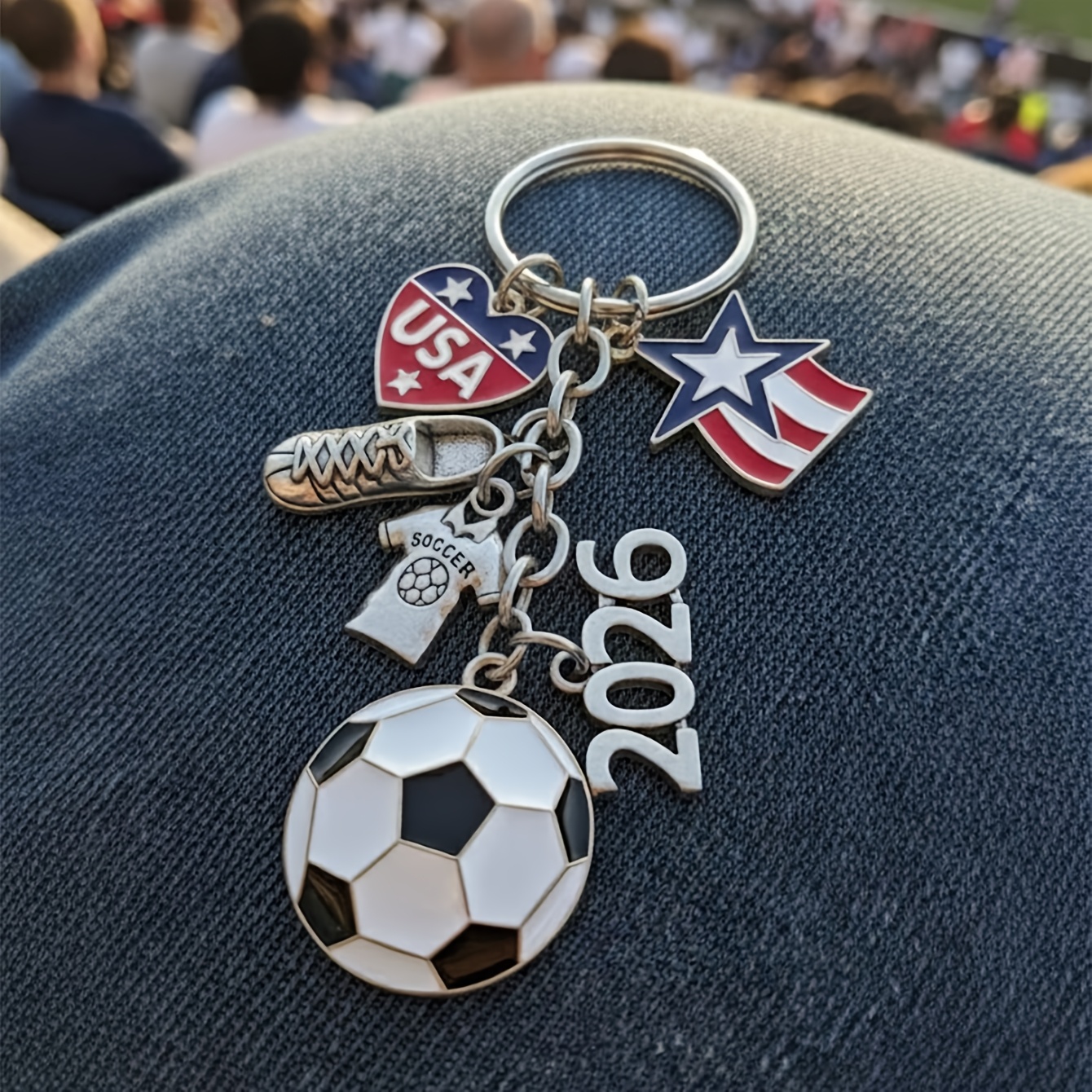 Women Accessories Usa - 2026 Soccer Keychain for Women Men,