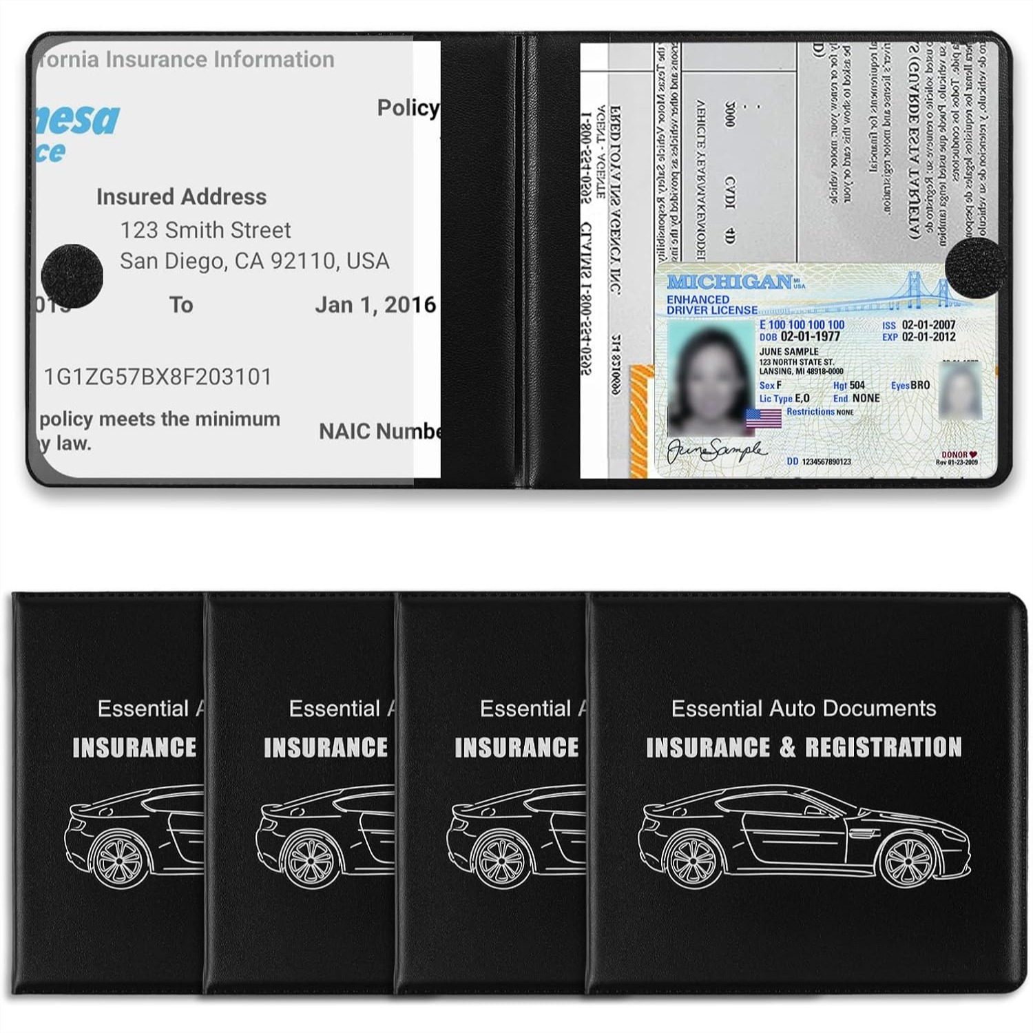 Women Accessories Images - Car Registration Holder, 4-Pack with Essential