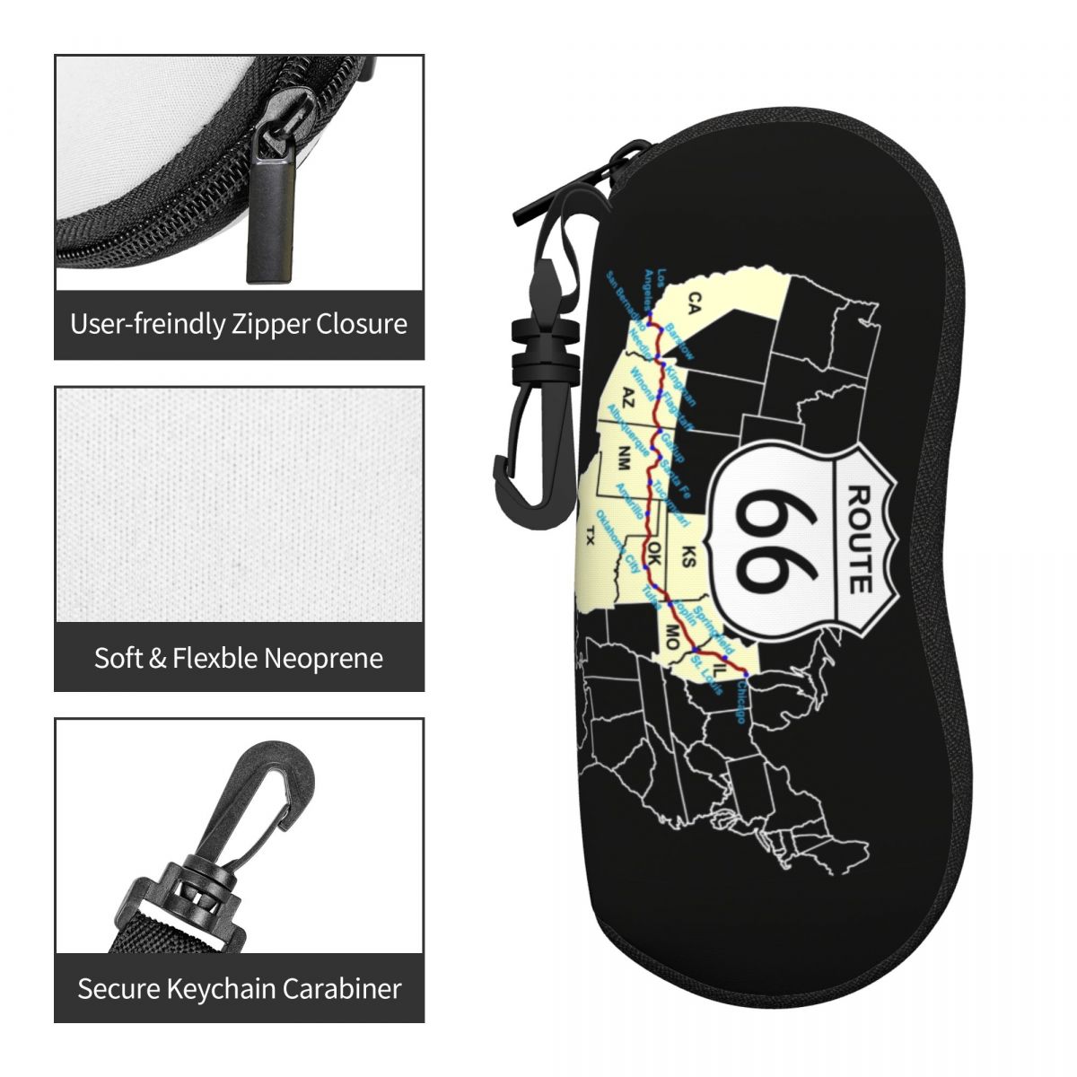 Custom Route 66 Map Shell Eyeg – Women Accessories Usa recenzja i cena