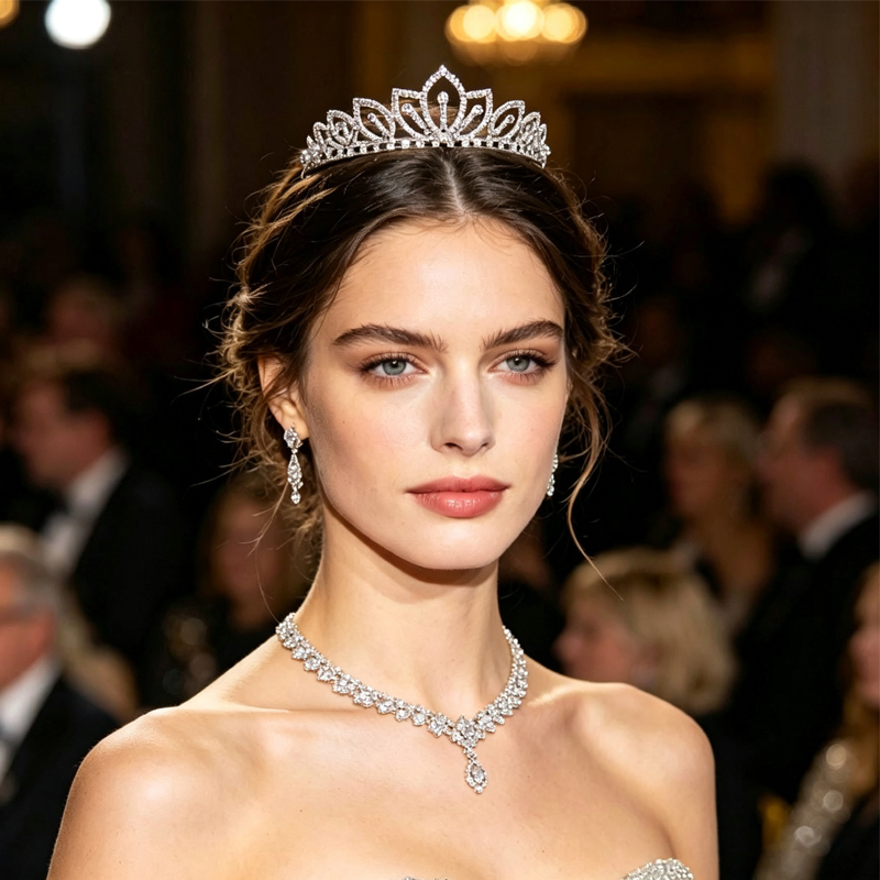 Silver Color Sparkling Rhinest – Women Accessories To Gift recenzja i cena