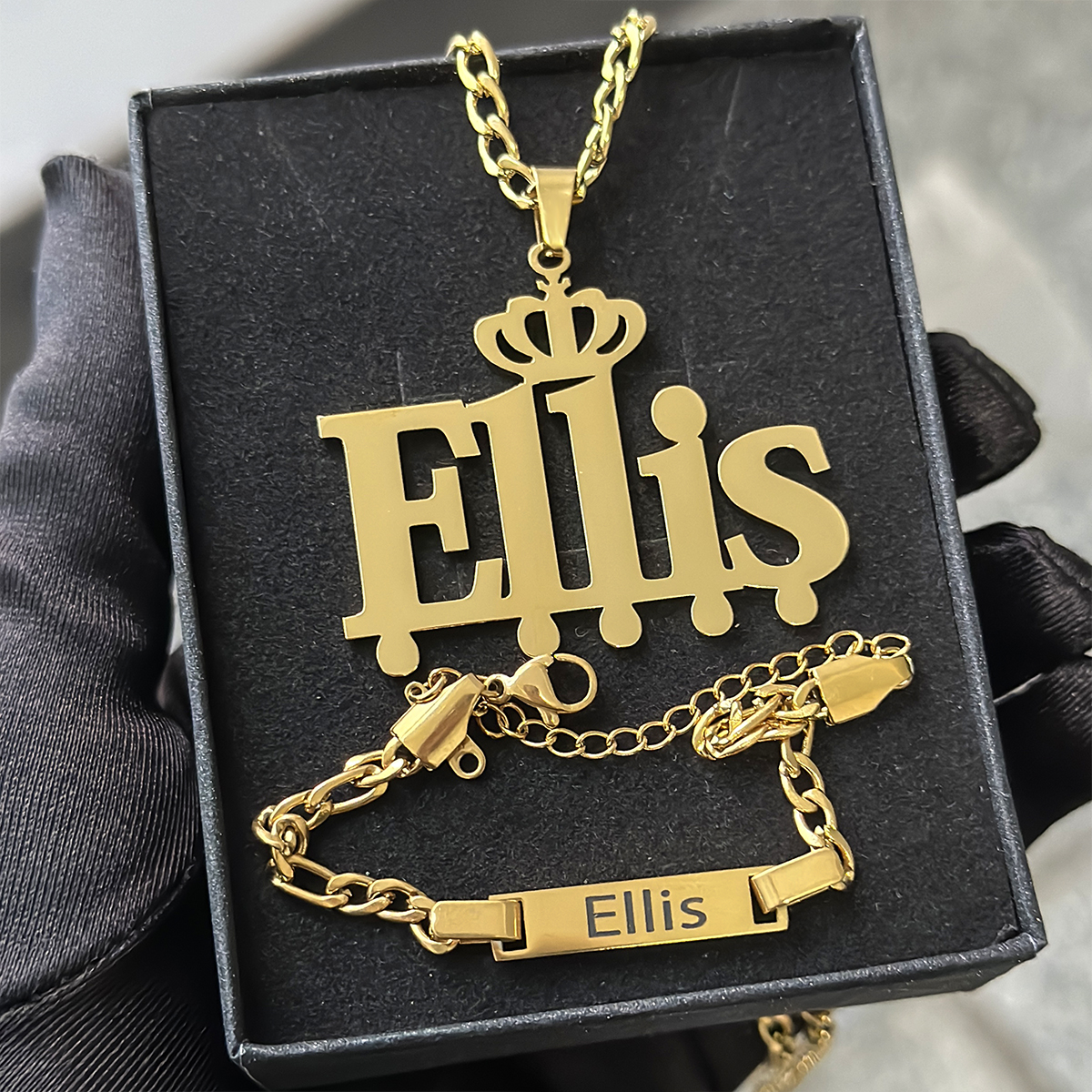 Custom Little Boy Name Necklac – Women Accessories Gift Set recenzja i cena