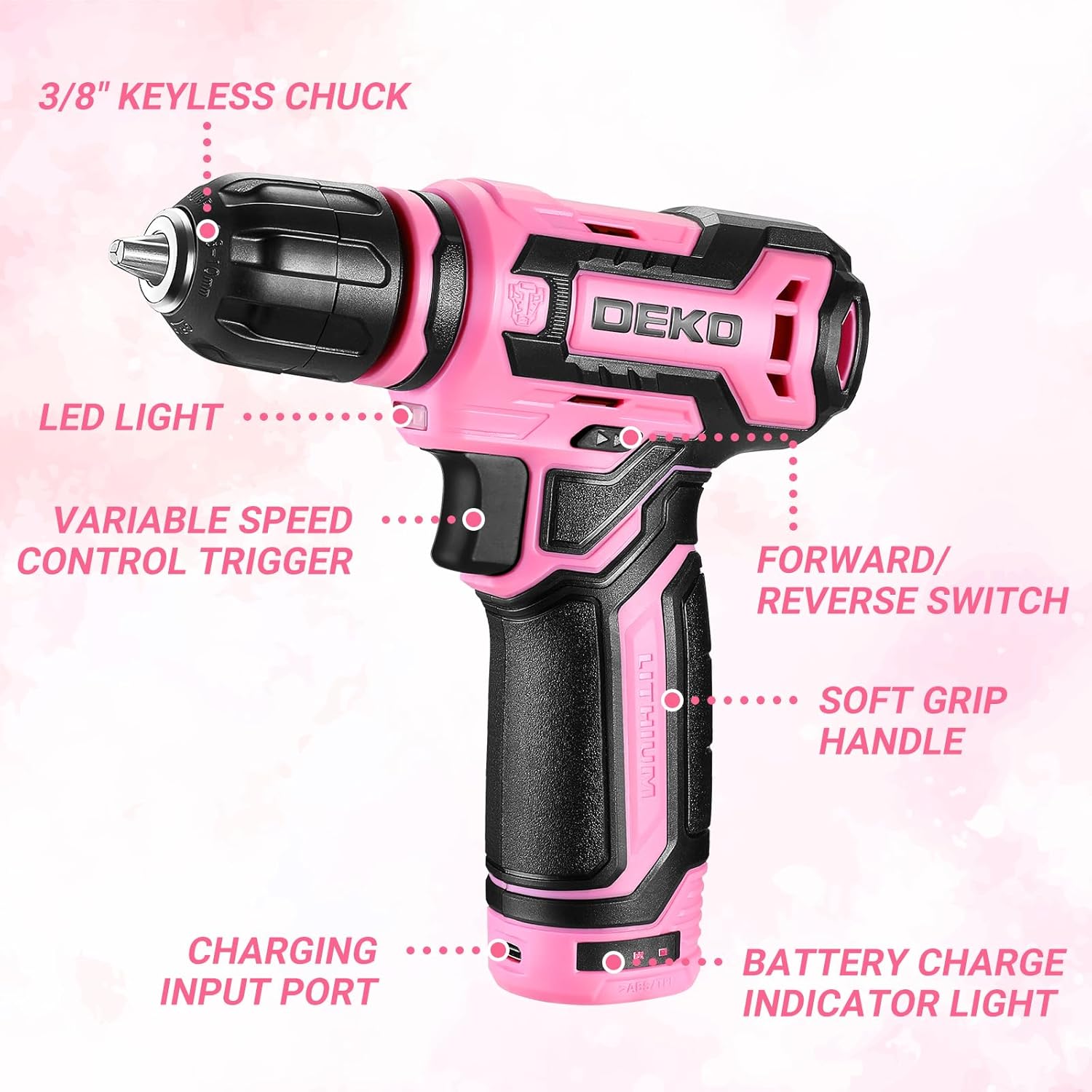 Pink Cordless Drill Set 12V wi – Women Accessories Images recenzja i cena
