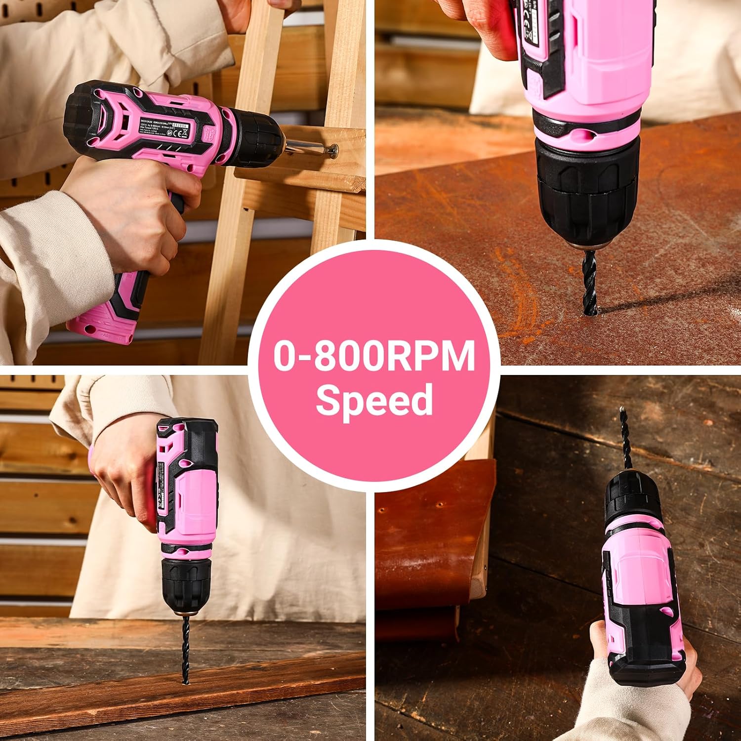 Pink Cordless Drill Set 12V wi – Women Accessories Images recenzja i cena