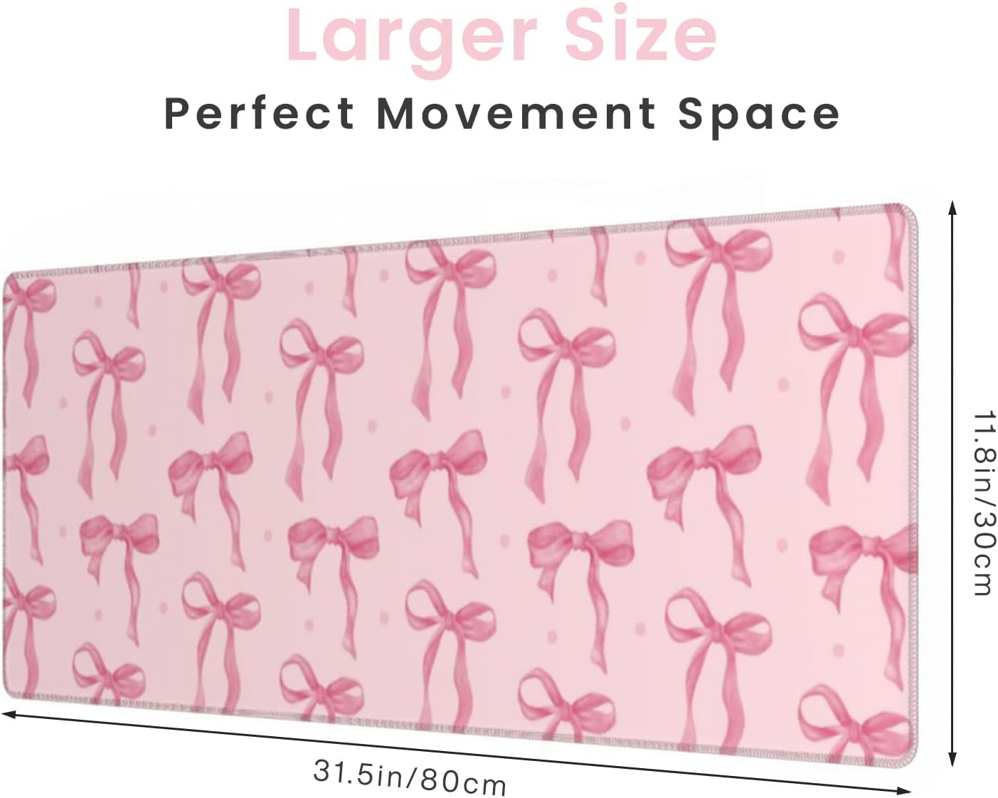 Pink Bow Desk Mat, Large Mouse – Women Accessories Images recenzja i cena