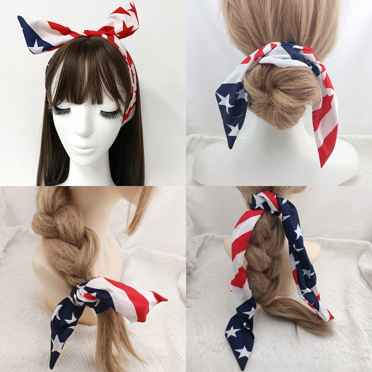1 PCS USA Flag Hair Scrunchies – Women Accessories Usa recenzja i cena