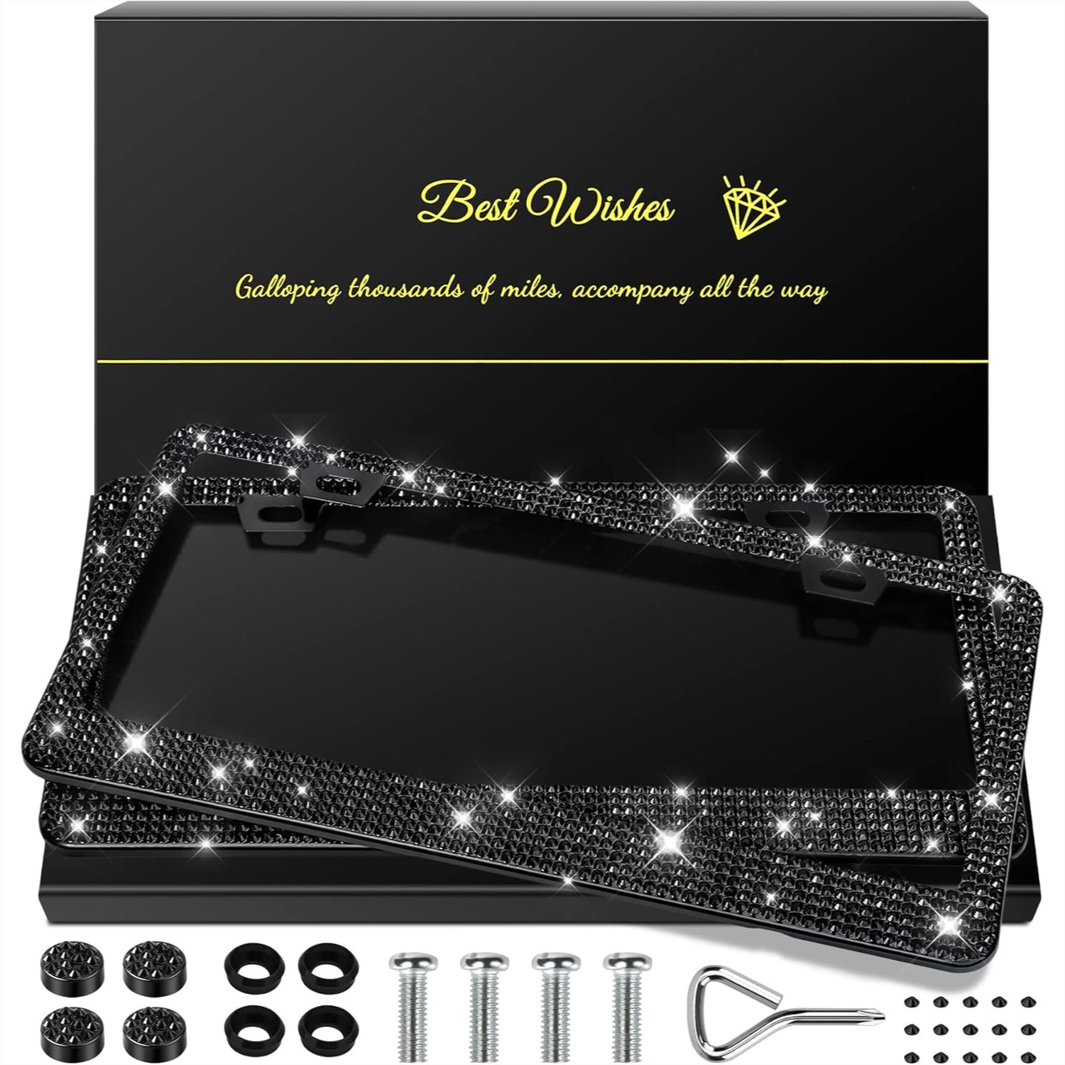 Sparkly Rhinestone License Pla – Women Accessories Images recenzja i cena