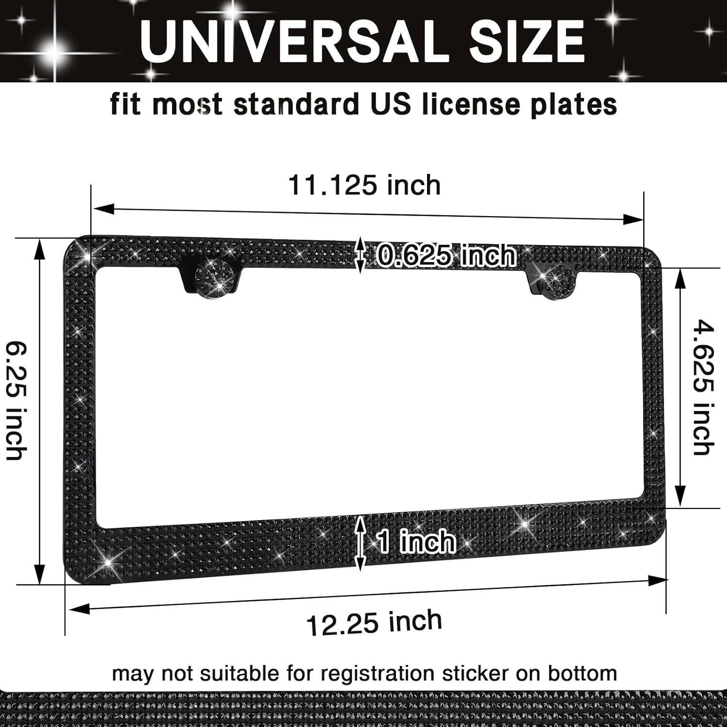 2 Pack Bling License Plate Fra – Women Accessories Usa recenzja i cena